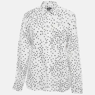 Pre-owned Kenzo White All-over Print Cotton Shirt L