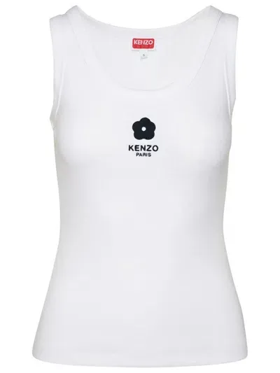 Kenzo White Cotton Blend Tank Top