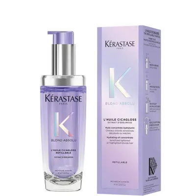 Kerastase Blond Absolu L'huile Cicagloss Refillable, Hair Oil For Sensitised Lightened Or Highlighted Blonde H In White