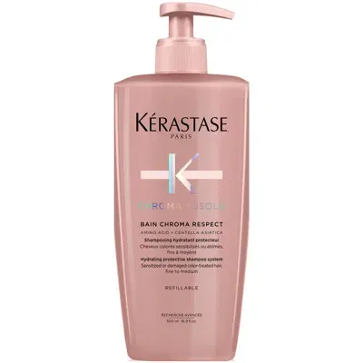 Kerastase Chroma Absolu Bain Chroma Respect Refillable Shampoo 500ml For Colour-treated Hair In White