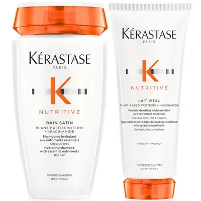 Kerastase Kérastase Nutritive Nourish And Hydrate Shampoo And Conditioner Duo For Fine-medium Dry Hair In Brown