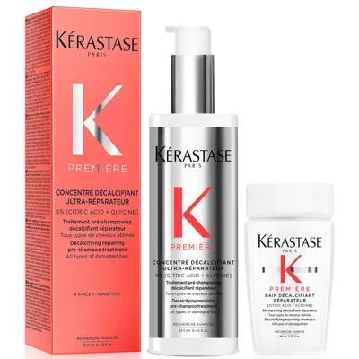 Kerastase Kérastase Première Decalcifying Pre-shampoo With Travel Size Shampoo For Damaged Hair With Pure Citr In Blue