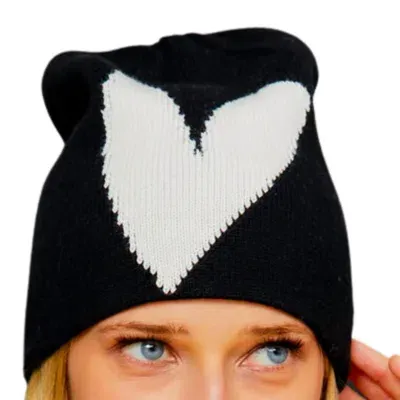 Kerri Rosenthal Imperfect Heart Beanie In Abyss In Black