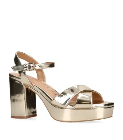 Kg Kurt Geiger Metallic Fenix Sandals In Gold