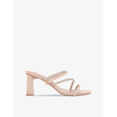 Kg Kurt Geiger Womens Blush Sasha Embellished Faux-suede Sandals