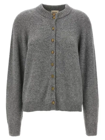 Khaite Ambre Cashmere-blend Cardigan In Grey