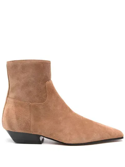 Khaite Apollo Suede Leather Boots In Brown