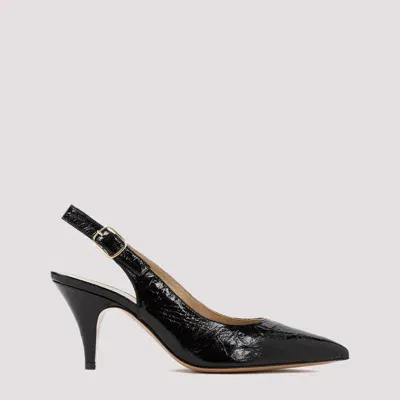 Khaite 75mm River Leather Slingback Pumps In Black