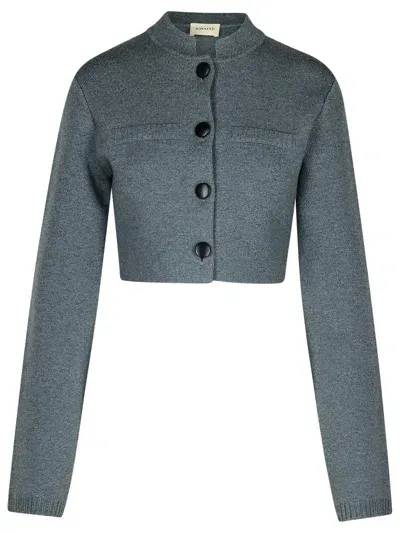 Khaite Ello Cropped Wool-blend Jacket In Grey