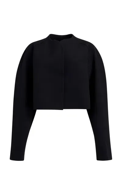 Khaite Garothy Cropped Suiting Jacket In Black