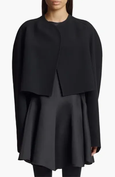 Khaite Garothy Suiting Crop Jacket In Black