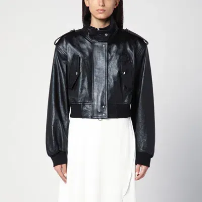 Khaite Kember Black Leather Jacket