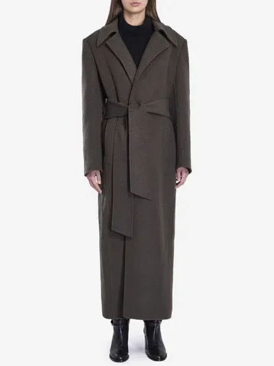 Khaite Lea Coat In Gray