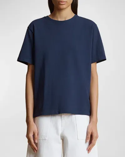 Khaite Mae Short Sleeve T-shirt In Navy