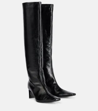 Khaite Ona 55 Leather Knee-high Boots In Black