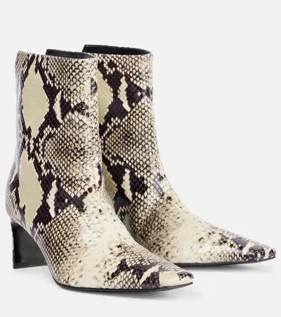 Khaite Ona 55 Snake-effect Leather Ankle Boots In Multicoloured