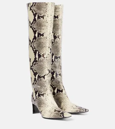 Khaite Ona 55 Snake-effect Leather Knee-high Boots In Multicoloured