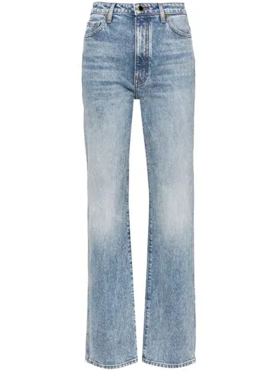 Khaite Straight Mid-rise Jeans In Blue