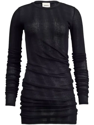 Khaite Lenora Ribbed-knit Cotton Top In Black