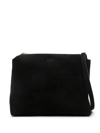 Khaite The Lina Suede Crossbody Bag In Negro