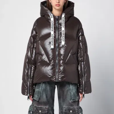 Khrisjoy Chocolate Khris Iconic Down Jacket In Brown