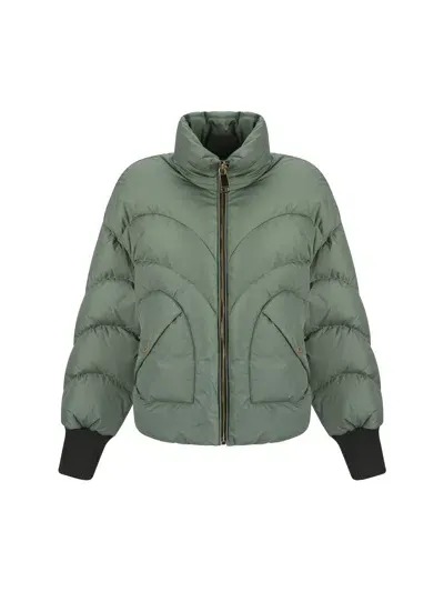 Khrisjoy Corazon Shiny Down Jacket In Sage