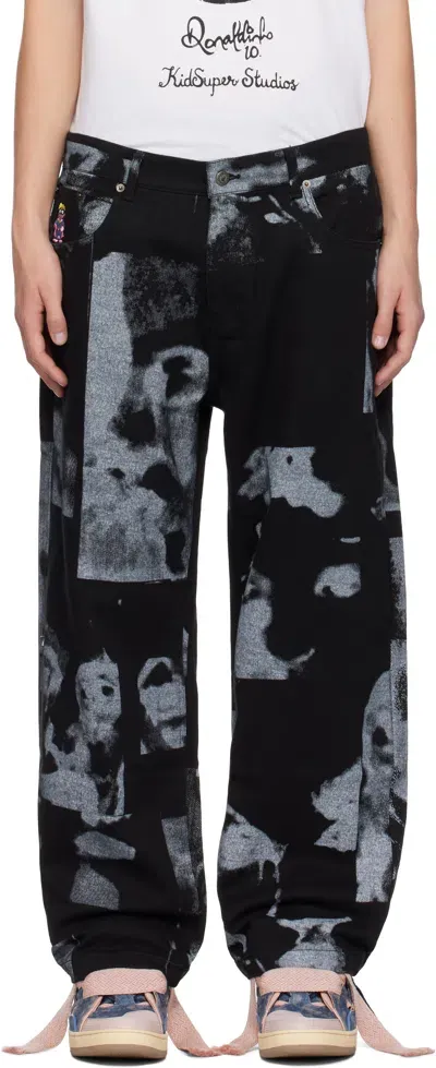 Kidsuper Black Collage Faces Trousers