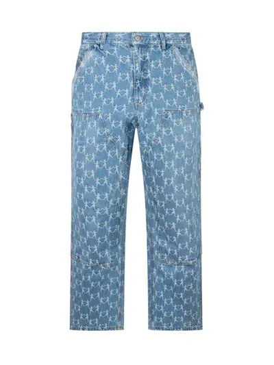 Kidsuper Double Knee Jeans In Blue