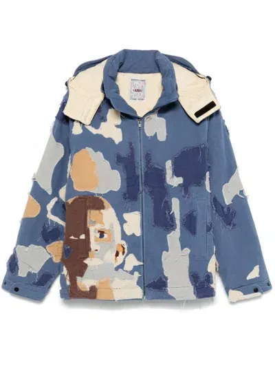 Kidsuper Patchwork Canvas Jacket In Blue