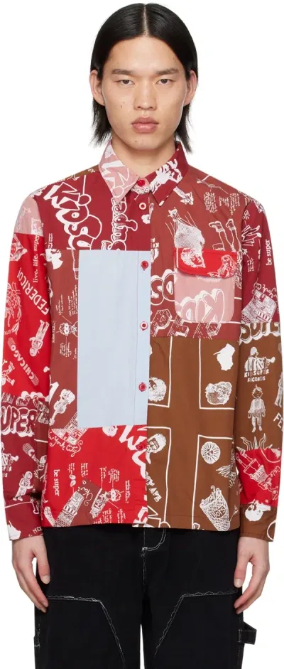 Kidsuper Red Patchwork Shirt