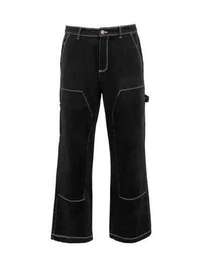 Kidsuper Work Stitched Trousers In Black