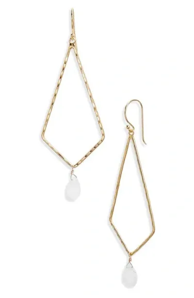 Ki-ele Gigi Geometric Moonstone Drop Earrings In Gold