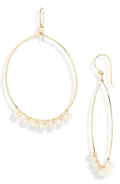 Ki-ele Kate Large Freshwater Pearl Hoop Earrings In Gold