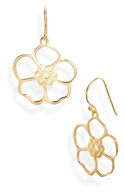 Ki-ele Violette Flower Drop Earrings In Gold