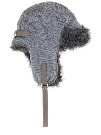 Kijima Takayuki Wool Knit Aviator Hat In Grey