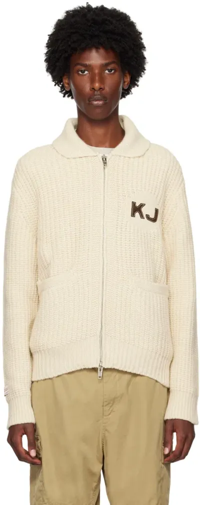 Kijun Beige Cowichan Zip Cardigan In Ivory