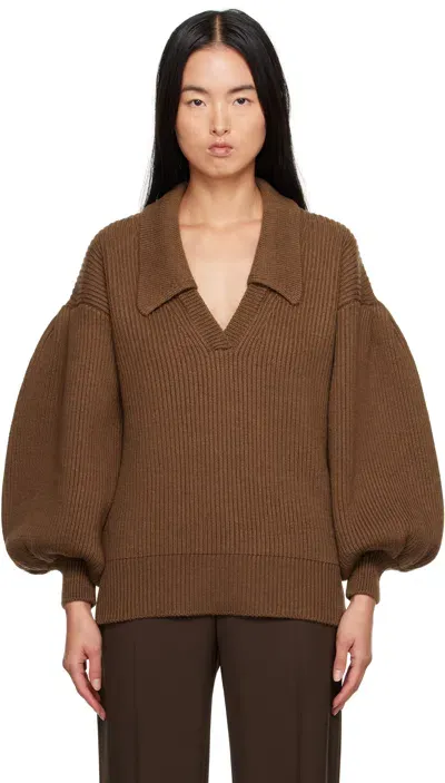 Kika Vargas Brown Greta Sweater In Tobacco