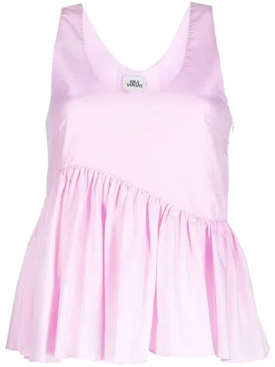 Kika Vargas Camilla Sleeveless Cotton Top In Pink