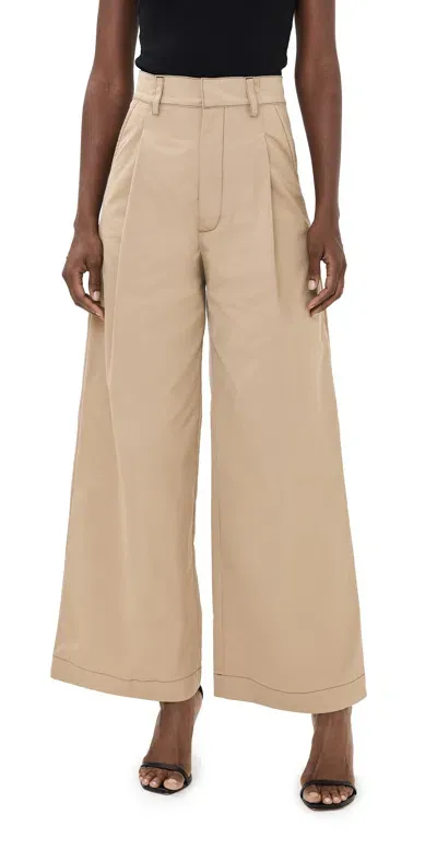 Kika Vargas Khaki Gabardine Olympe Pants Khaki