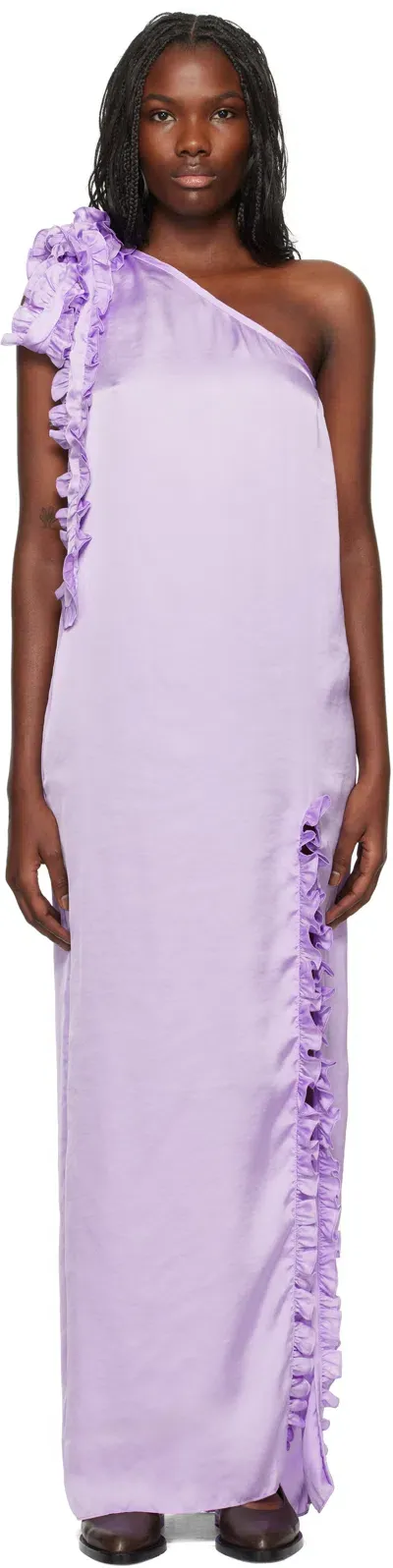 Kika Vargas Purple Aretha Maxi Dress In Lavender