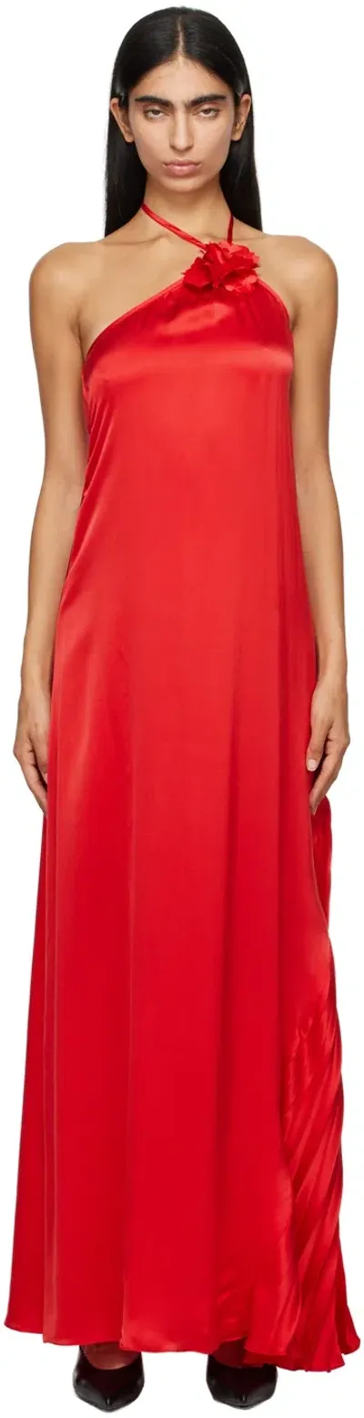 Kika Vargas Red Marsha Maxi Dress