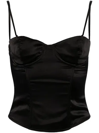 Kiki De Montparnasse Seam-detailing Bustier Top In Black