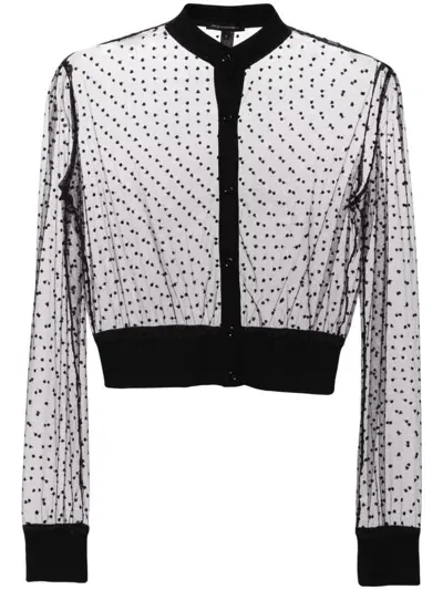 Kiki De Montparnasse Merci Long Sleeve Cardigan In Black