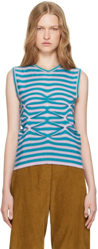 Kiko Kostadinov Zabriskie Sleeveless Top Ocean In Blue