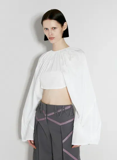 Kiko Kostadinov Convertible Crop Top In White