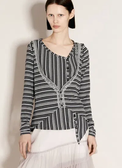 Kiko Kostadinov Double Jersey Striped Top In Black