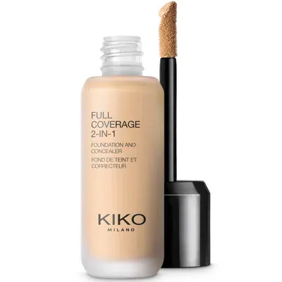 Kiko Milano Full Coverage 2-in-1 Foundation And Concealer 25ml (various Shades) - 15 Warm Beige In Burgundy