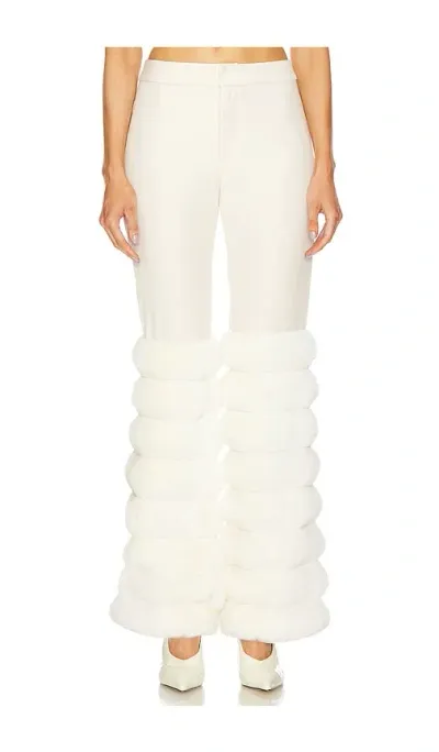 Kim Shui Faux Fur Pants In Cream