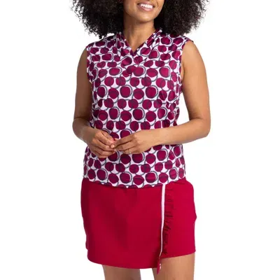 Kinona Light & Lovely Sleeveless Golf Top In Dot And Dash