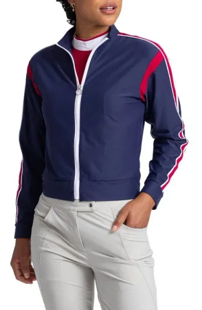 Kinona Warm Up Jacket In Navy/bordeaux